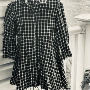 Zara girls plaid flannel shirt dress